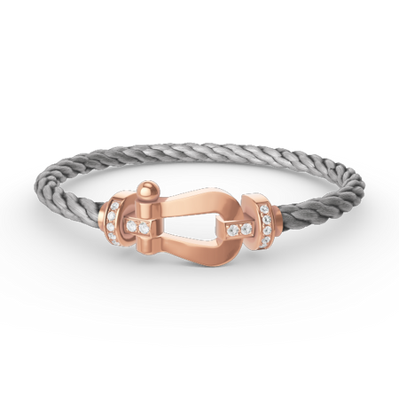 [Amore Jewelry]FORCE LARGE HORSESHOE HALF DIAMOND BRACELET ROSE GOLD