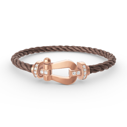 [Amore Jewelry]FORCE LARGE HORSESHOE HALF DIAMOND BRACELET ROSE GOLD