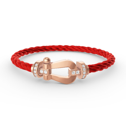 [Amore Jewelry]FORCE LARGE HORSESHOE HALF DIAMOND BRACELET ROSE GOLD