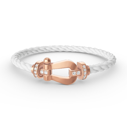 [Amore Jewelry]FORCE LARGE HORSESHOE HALF DIAMOND BRACELET ROSE GOLD