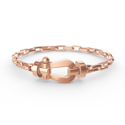 [Amore Jewelry]FORCE LARGE HORSESHOE CLASP  METAL BRACELET