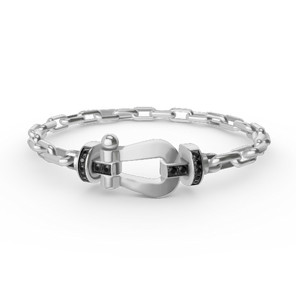 [Amore Jewelry]FORCE LARGE HORSESHOE CLASP  METAL BRACELET