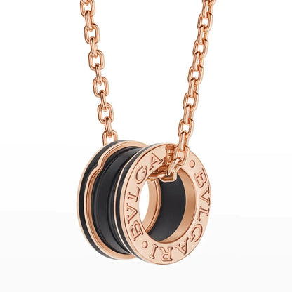 [Amore Jewelry]ZERO 1 BLACK CERAMIC PINK GOLD NECKLACE