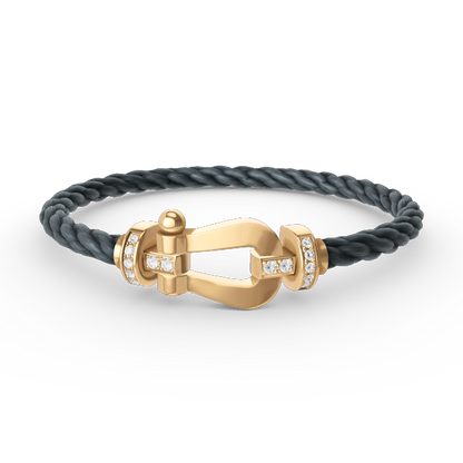 [Amore Jewelry]FORCE LARGE HORSESHOE HALF DIAMOND BRACELET GOLD