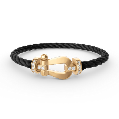 [Amore Jewelry]FORCE LARGE HORSESHOE HALF DIAMOND BRACELET GOLD