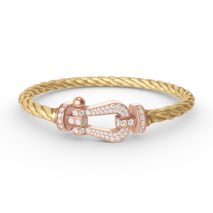 [Amore Jewelry]FORCE LARGE HORSESHOE FULL DIAMOND BRACELET ROSE GOLD