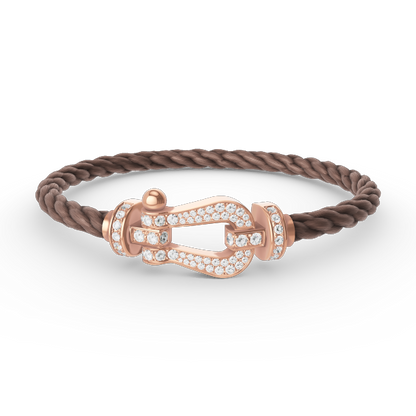 [Amore Jewelry]FORCE LARGE HORSESHOE FULL DIAMOND BRACELET ROSE GOLD