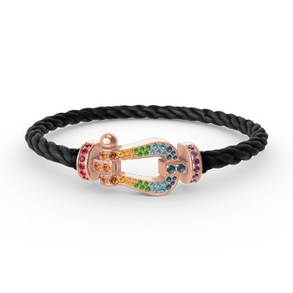 [Amore Jewelry]FORCE LARGE HORSESHOE  COLORED DIAMOND BRACELET ROSE GOLD