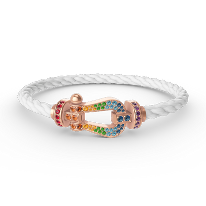 [Amore Jewelry]FORCE LARGE HORSESHOE  COLORED DIAMOND BRACELET ROSE GOLD