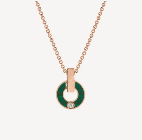[Amore Jewelry]GARI NECKLACE PINK GOLD MALACHITE