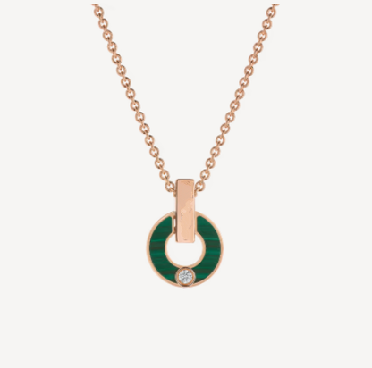 [Amore Jewelry]GARI NECKLACE PINK GOLD MALACHITE