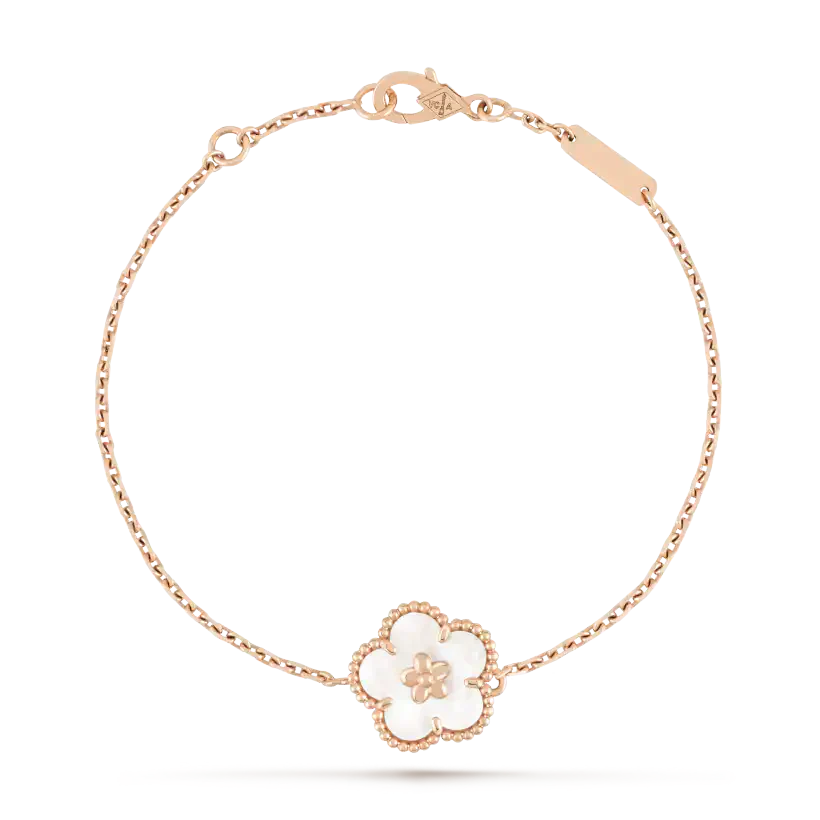 [Amore Jewelry]LUCKY WHITE MOP PLUM BLOSSOM  BRACELET