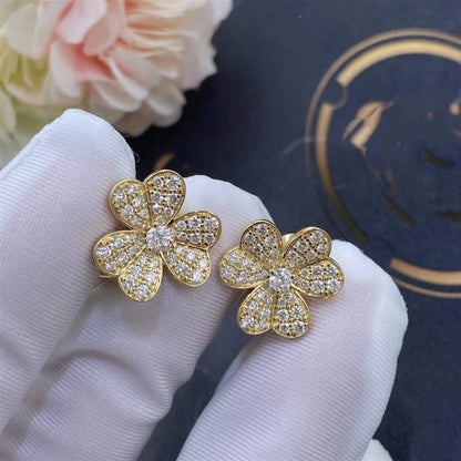 [Amore Jewelry]FRIVOLE GOLD FLOWER DIAMOND EARRINGS