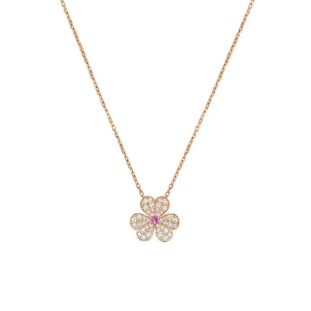 [Amore Jewelry]FRIVOLE ROSE GOLD FLOWER DIAMOND NECKLACE