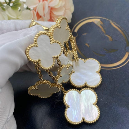 [Amore Jewelry]CLOVER EARRINGS WHITE MOP 4 MOTIFS GOLD