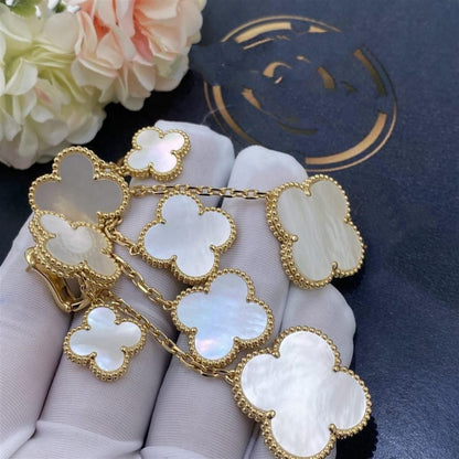 [Amore Jewelry]CLOVER EARRINGS WHITE MOP 4 MOTIFS GOLD