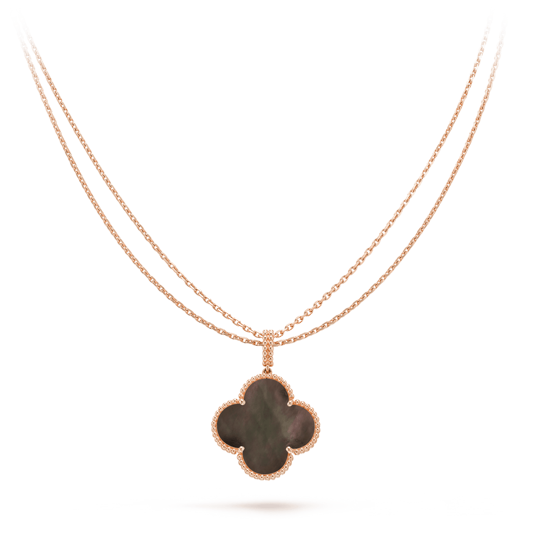 [Amore Jewelry]CLOVER 25MM GOLD DARK MOP BIG CLOVER NECKLACE