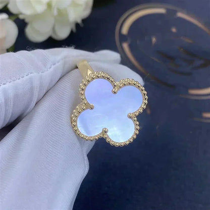 [Amore Jewelry]CLOVER WHITE MOP RING