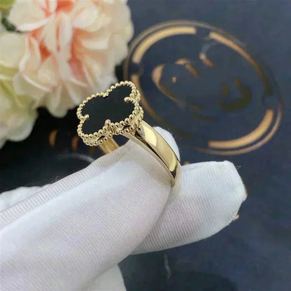 [Amore Jewelry]CLOVER ONYX RING