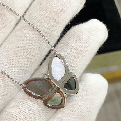 [Amore Jewelry]LARGE BUTTERFLY SILVER PENDANT DIAMOND NECKLACE