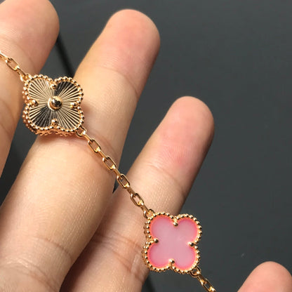 [Amore Jewelry]CLOVER BRACELET 5 MOTIF PINK AND PINK GOLD