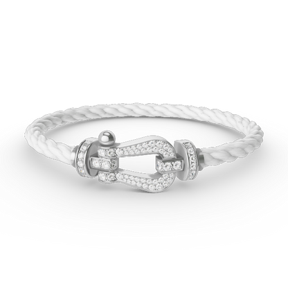 [Amore Jewelry]FORCE LARGE HORSESHOE FULL DIAMOND BRACELET SILVER